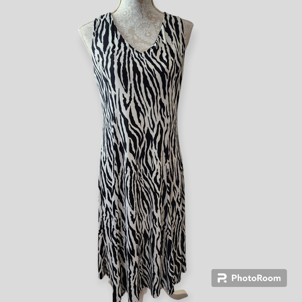 Danny & Nicole Zebra Print Fit and Flair Dress size 12